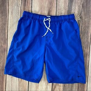 Nike | Y2K Blue Logo Swim Trunks